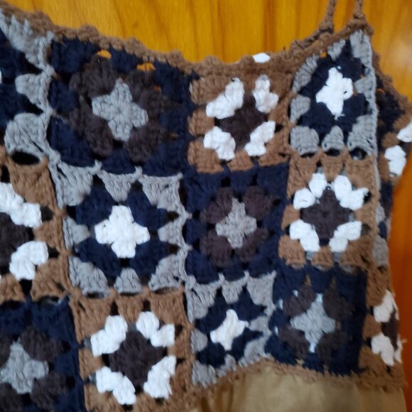 ZARA BLOGGERS’ FAVORITE MIXED CROCHET LINEN DRESS LARGE - Picture 9 of 15